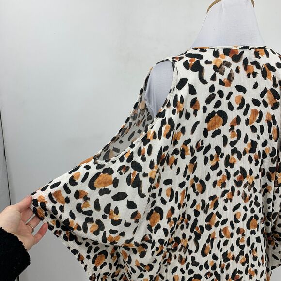Show Me Your Mumu Dress Womens M Medium Circus Mini Leopard Print Cold Shoulder - Picture 5 of 10